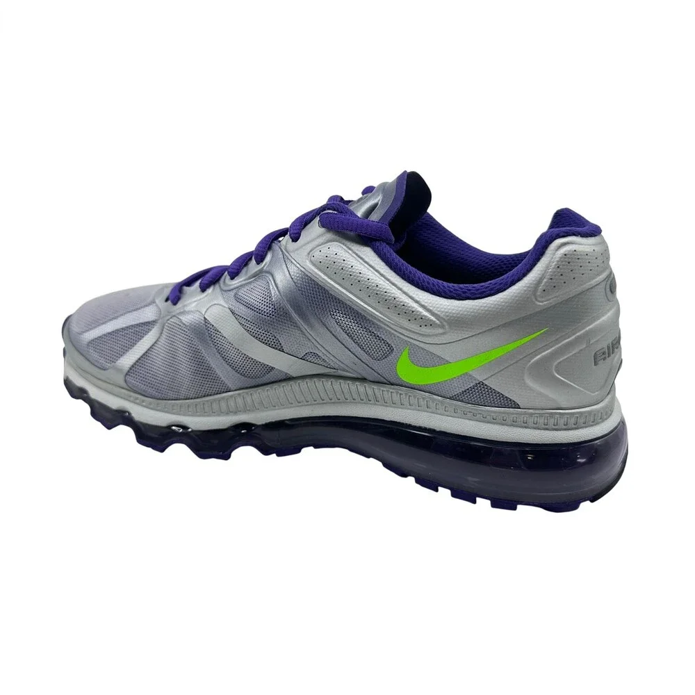 Nike Air Max+ 2012 Metallic Silver Green Purple Womens Size 6.5 Sneaker